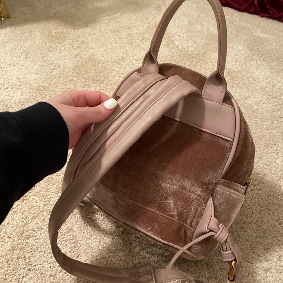 Velvet light-pink Mini Backpack - Picture 2 of 5